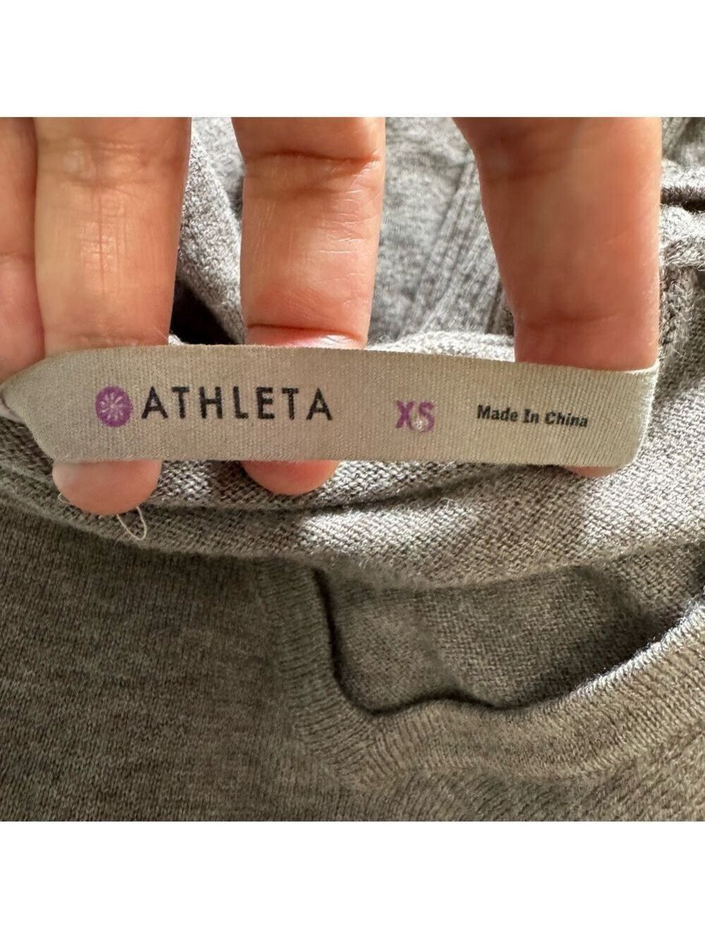 Athleta Tunic Merino Wool Sweater w/Hoodie- Heather Gray- XS - Picture 10 of 11